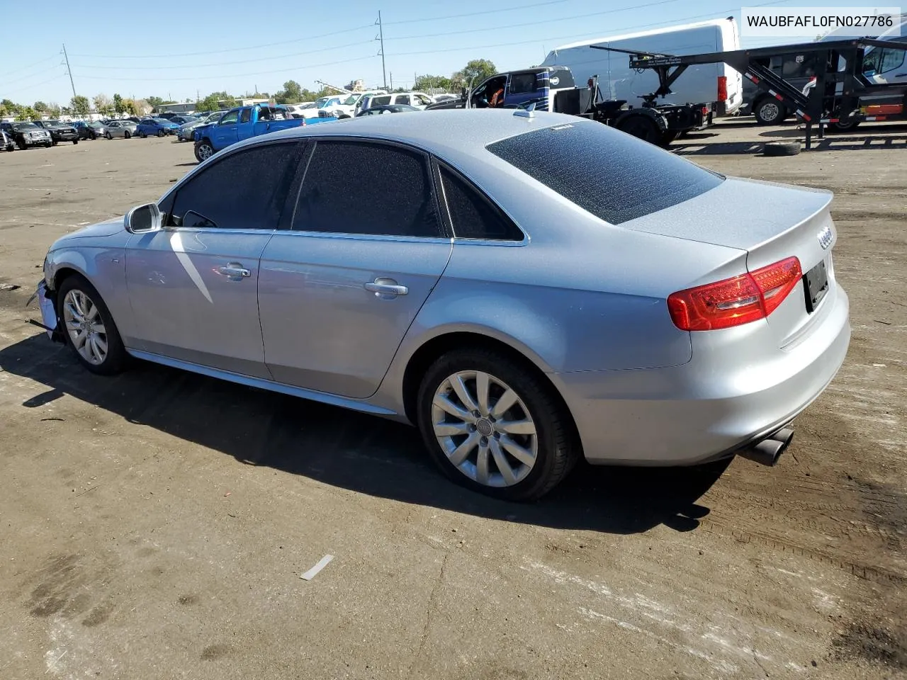 2015 Audi A4 Premium VIN: WAUBFAFL0FN027786 Lot: 72463694