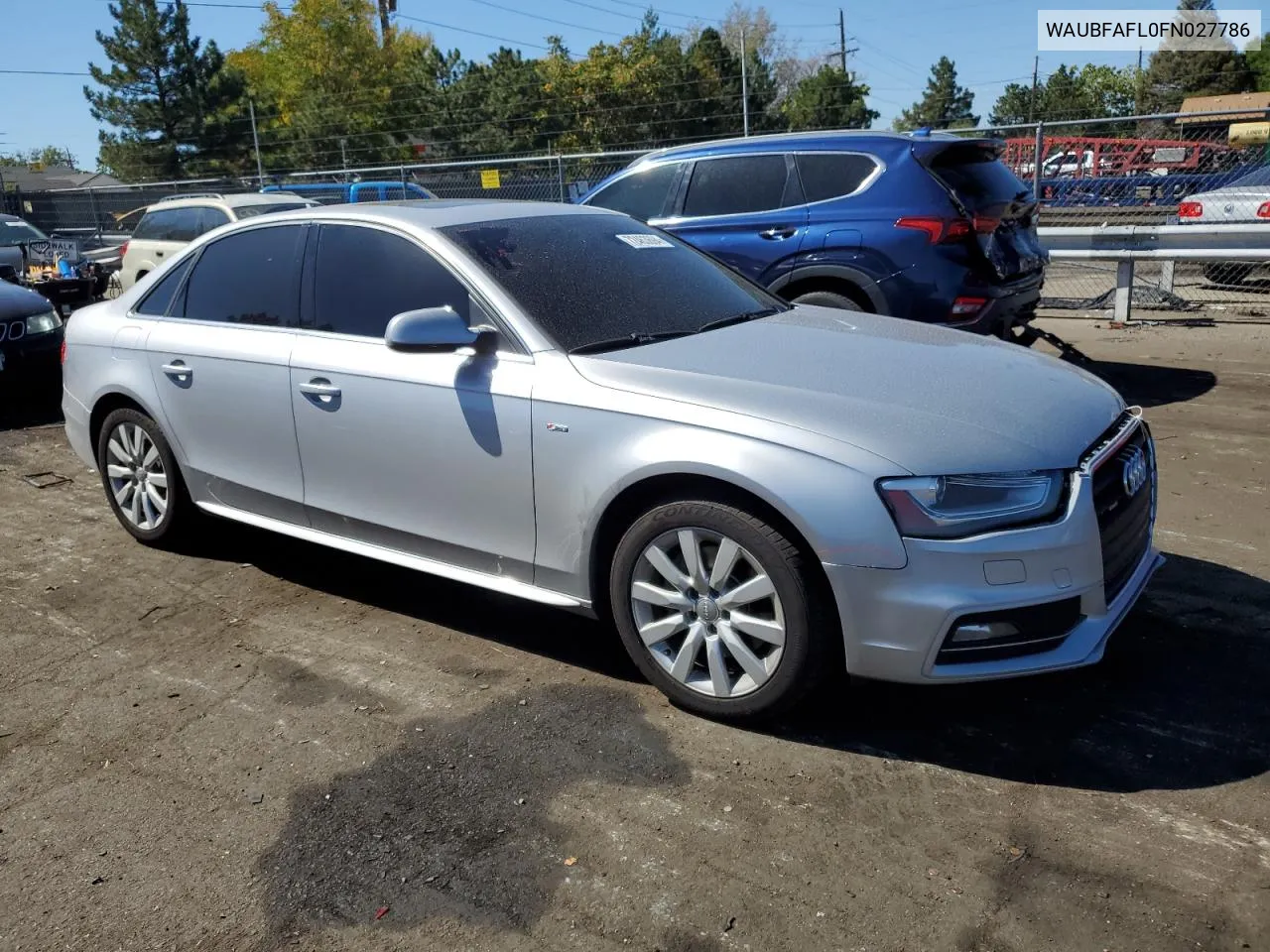 2015 Audi A4 Premium VIN: WAUBFAFL0FN027786 Lot: 72463694