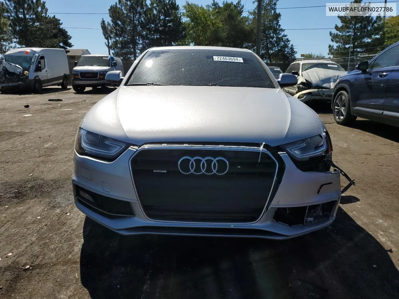 2015 Audi A4 Premium VIN: WAUBFAFL0FN027786 Lot: 72463694