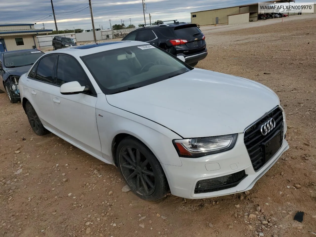 2015 Audi A4 Premium VIN: WAUAFAFLXFN005970 Lot: 75038244