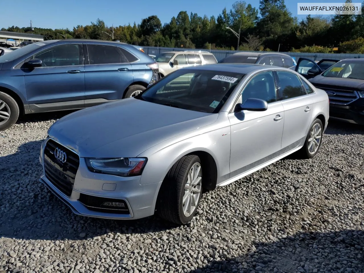 2015 Audi A4 Premium Plus VIN: WAUFFAFLXFN026131 Lot: 76437594