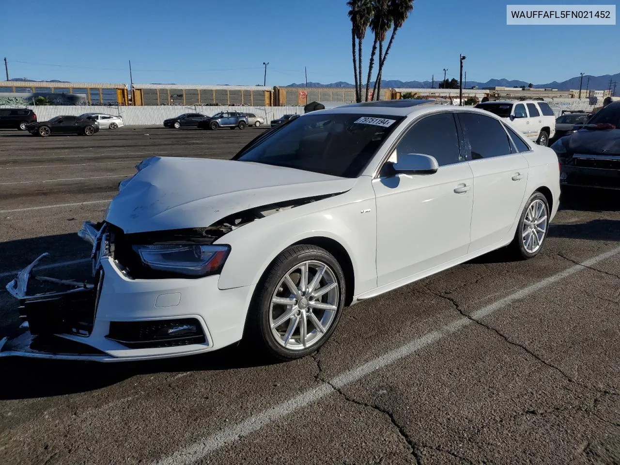 2015 Audi A4 Premium Plus VIN: WAUFFAFL5FN021452 Lot: 79751194