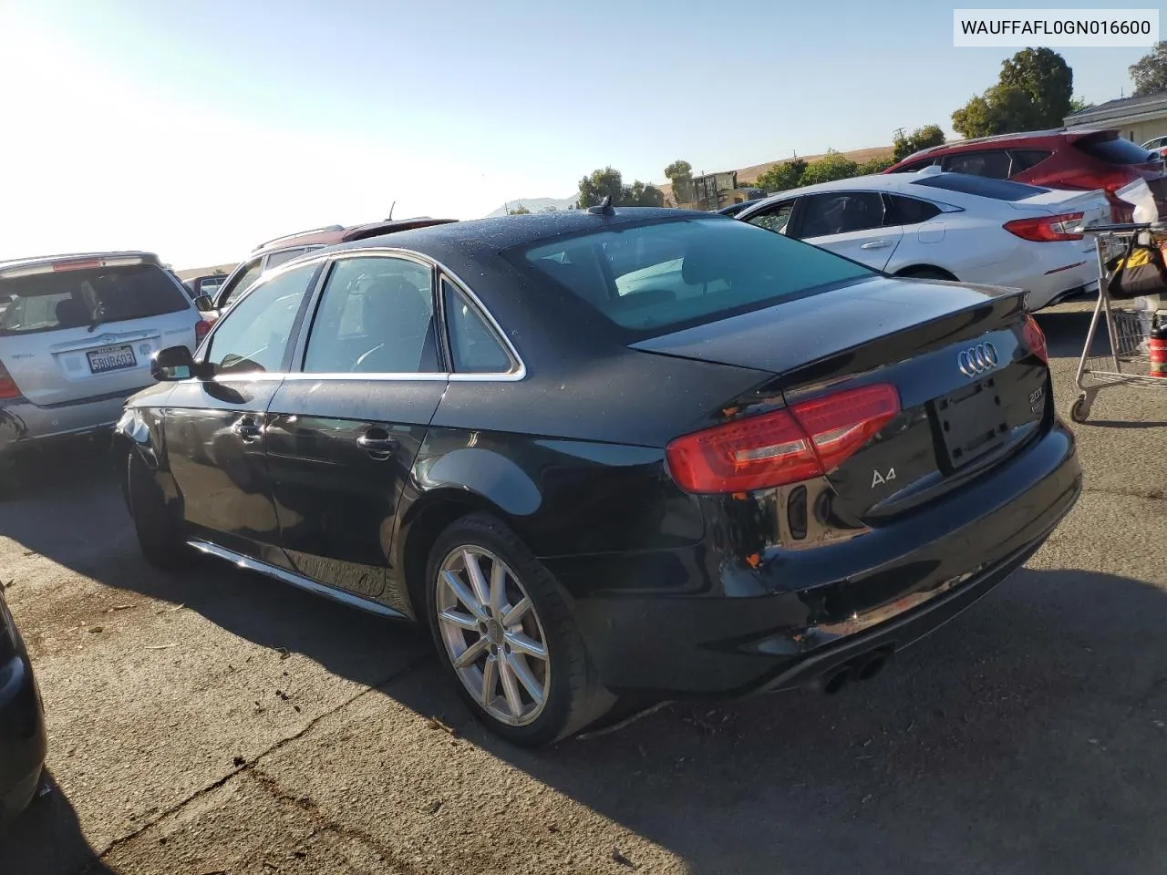 2016 Audi A4 Premium Plus S-Line VIN: WAUFFAFL0GN016600 Lot: 69063174