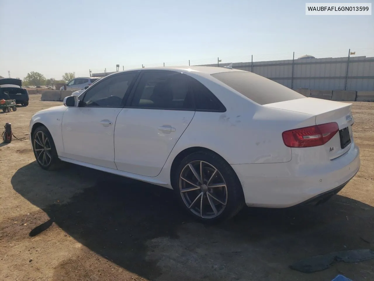 2016 Audi A4 Premium S-Line VIN: WAUBFAFL6GN013599 Lot: 72190144