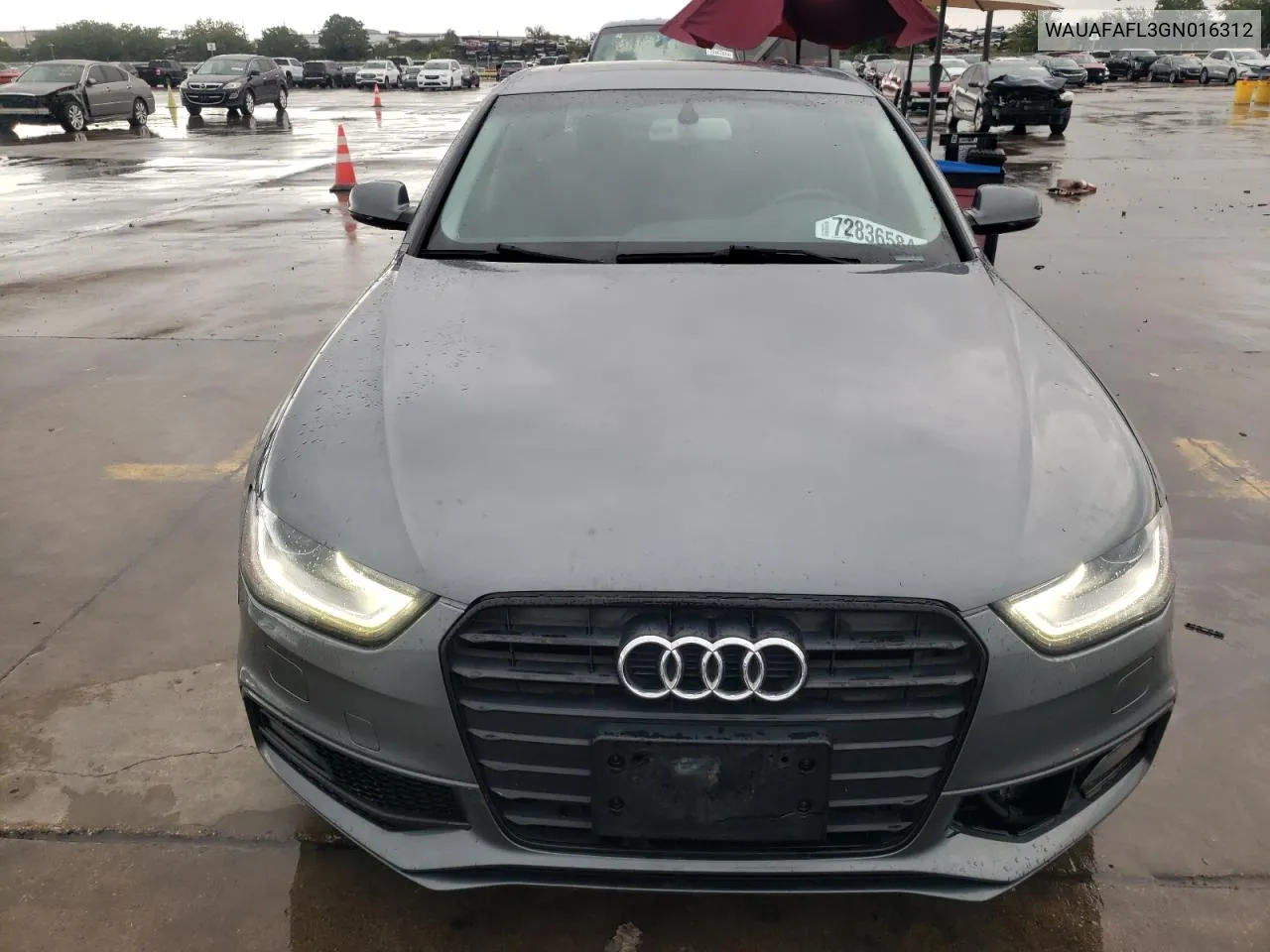 2016 Audi A4 Premium S-Line VIN: WAUAFAFL3GN016312 Lot: 72836584