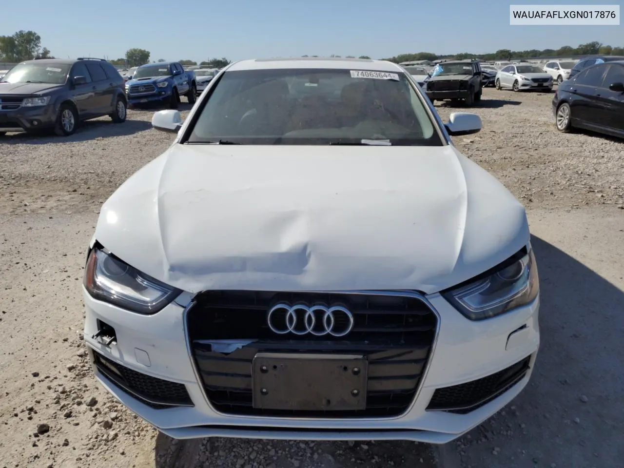 2016 Audi A4 Premium S-Line VIN: WAUAFAFLXGN017876 Lot: 74063644