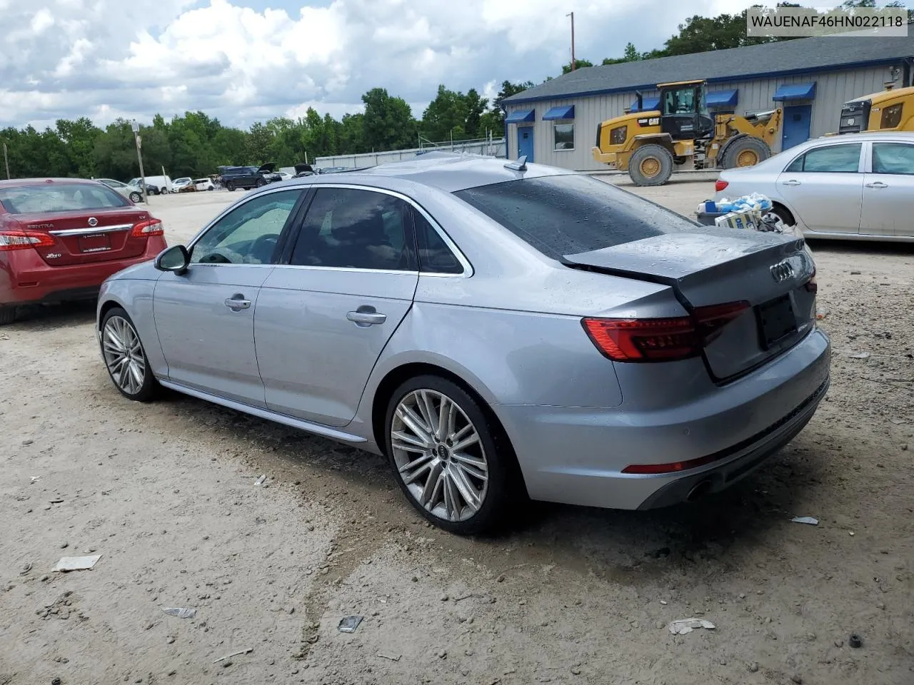 WAUENAF46HN022118 2017 Audi A4 Premium Plus