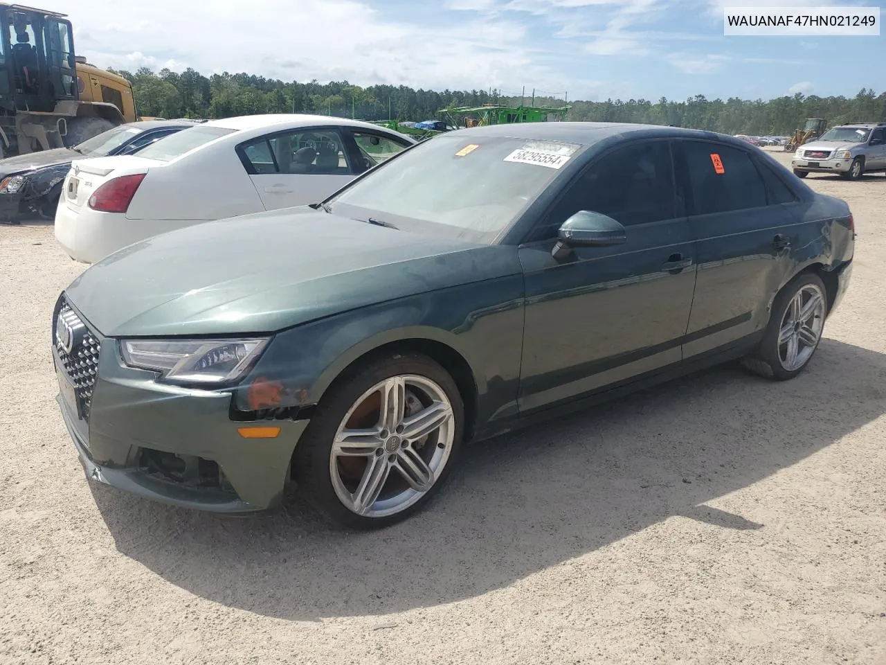 2017 Audi A4 Premium VIN: WAUANAF47HN021249 Lot: 58295554