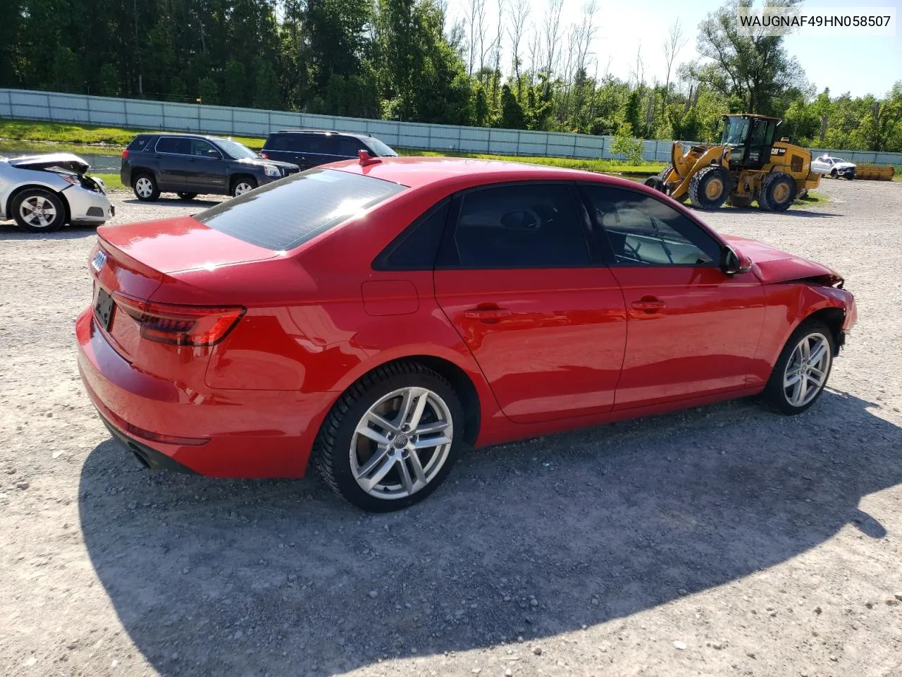 2017 Audi A4 Premium VIN: WAUGNAF49HN058507 Lot: 58547424