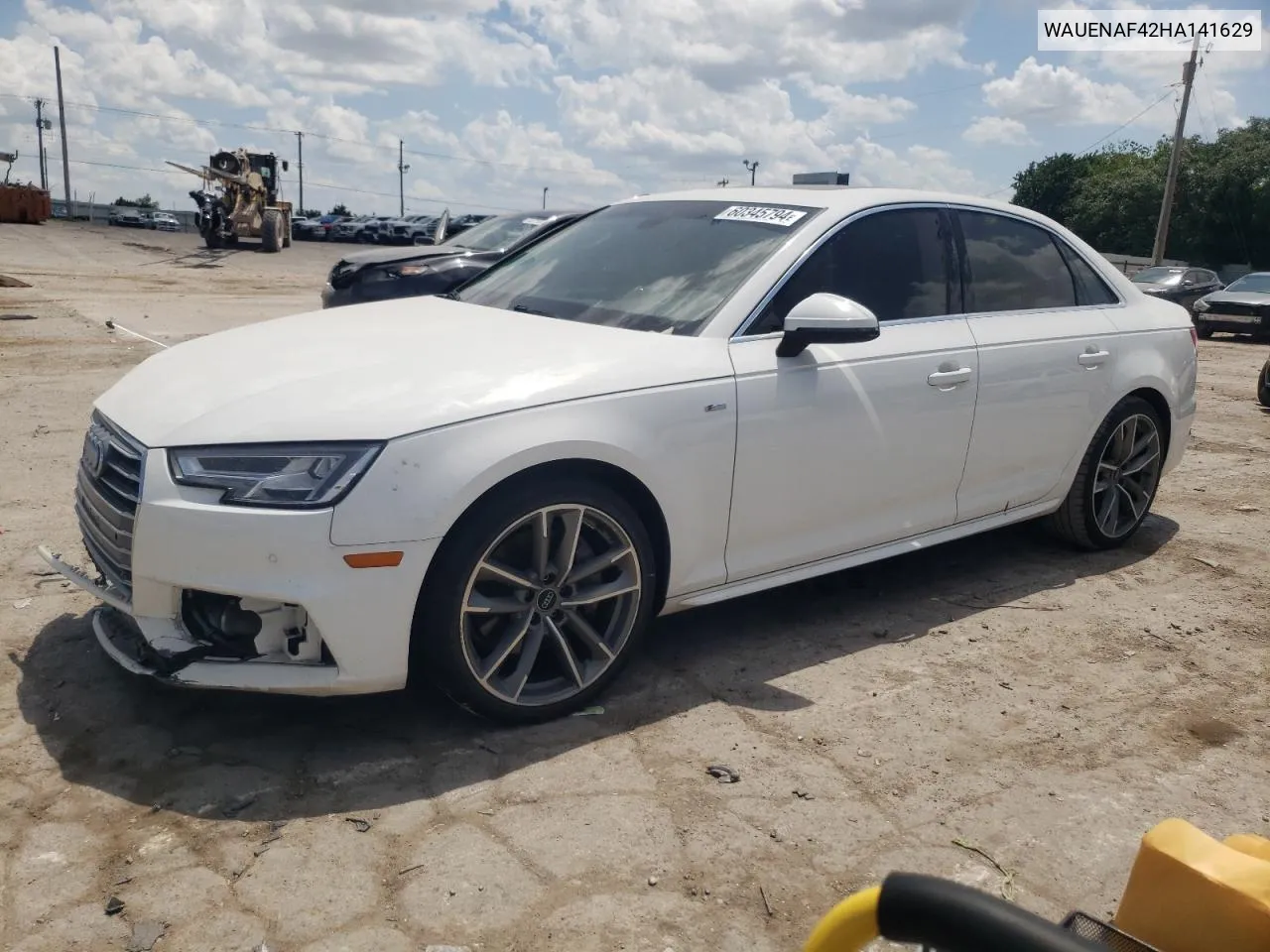 WAUENAF42HA141629 2017 Audi A4 Premium Plus