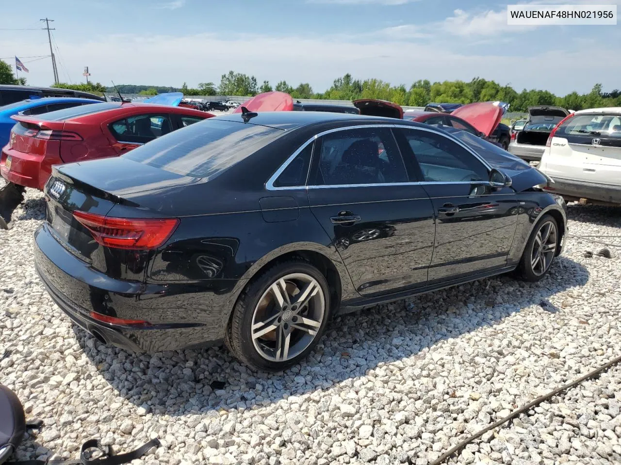 2017 Audi A4 Premium Plus VIN: WAUENAF48HN021956 Lot: 62475934