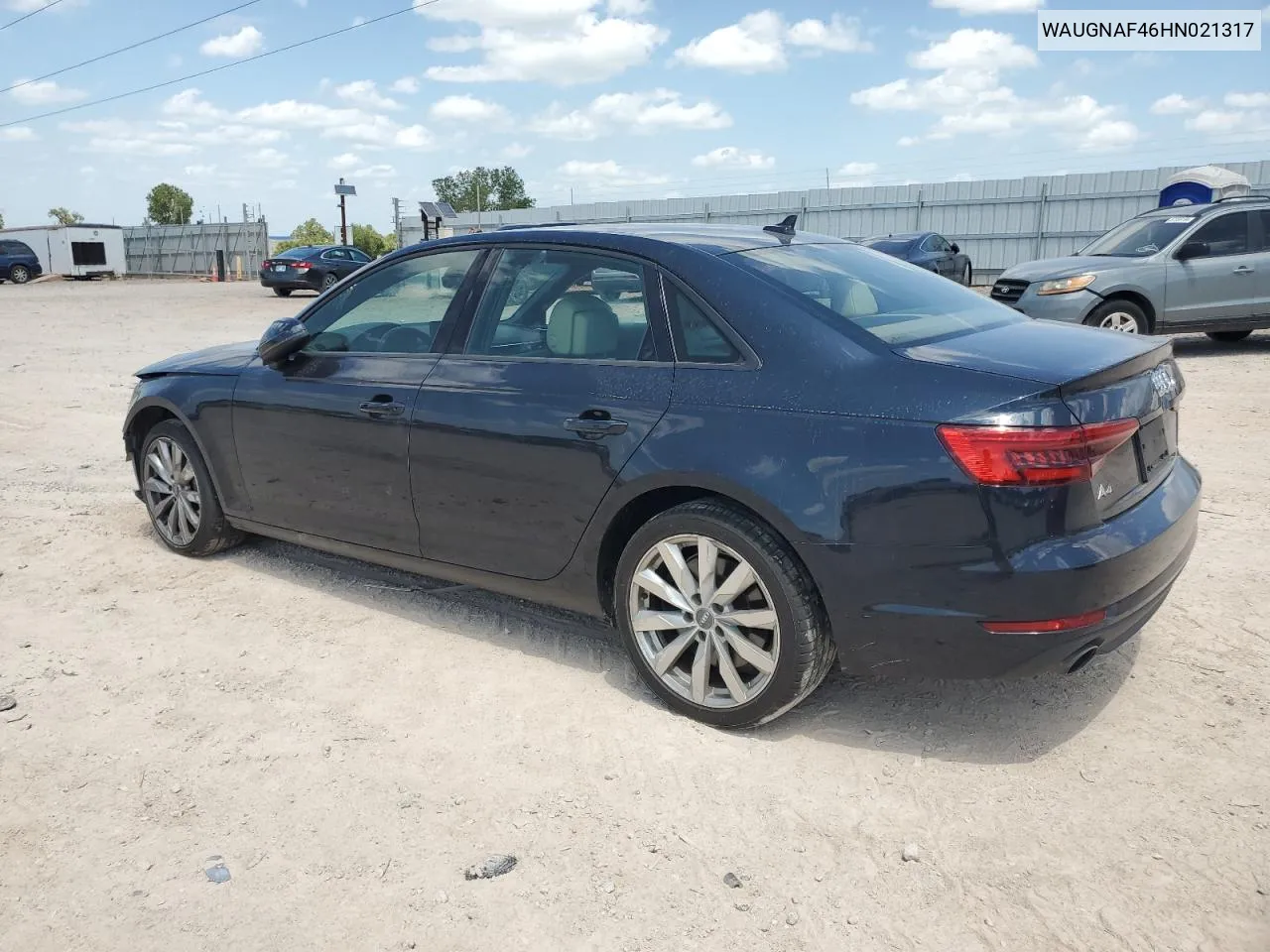 WAUGNAF46HN021317 2017 Audi A4 Premium