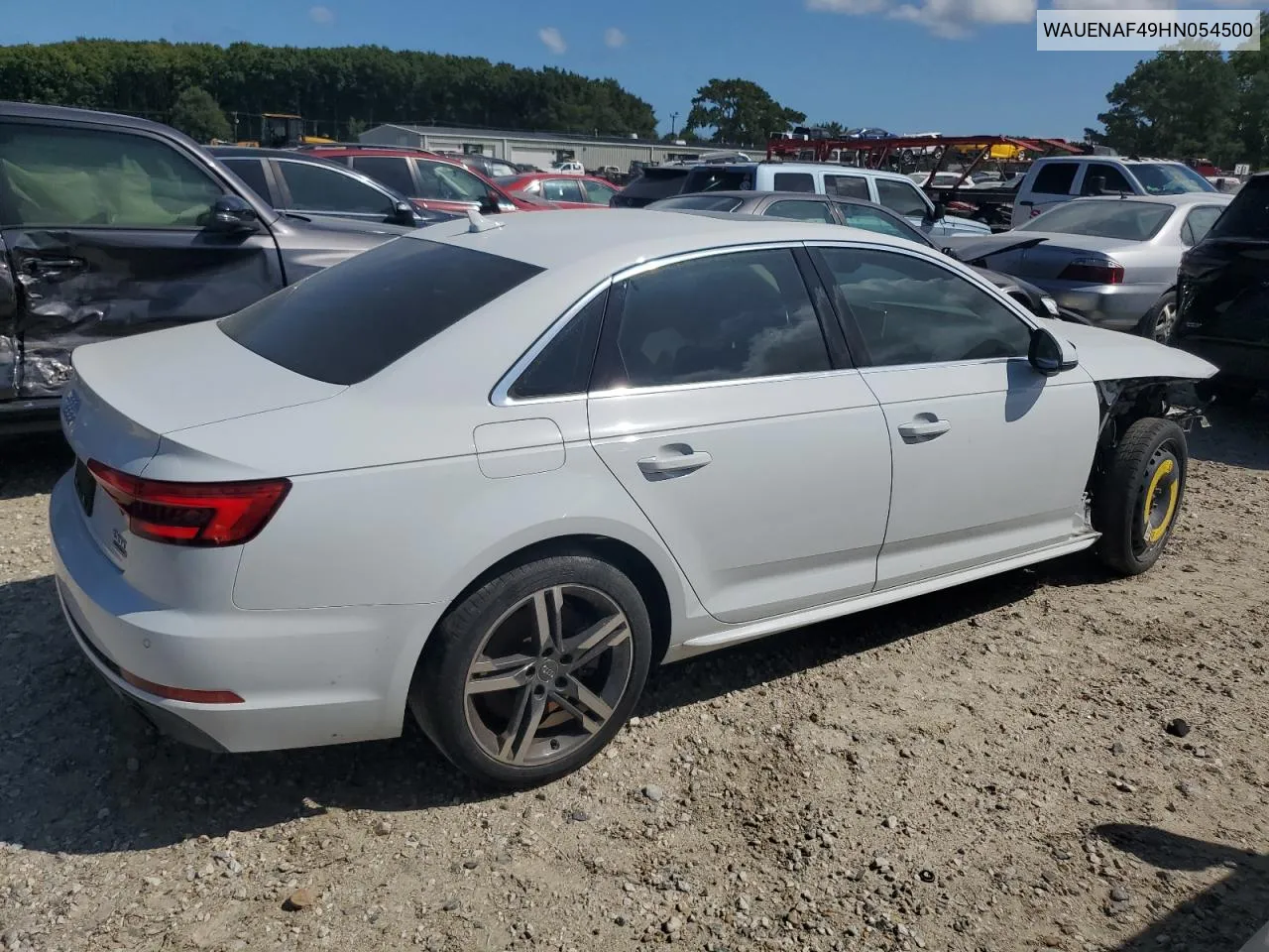 WAUENAF49HN054500 2017 Audi A4 Premium Plus