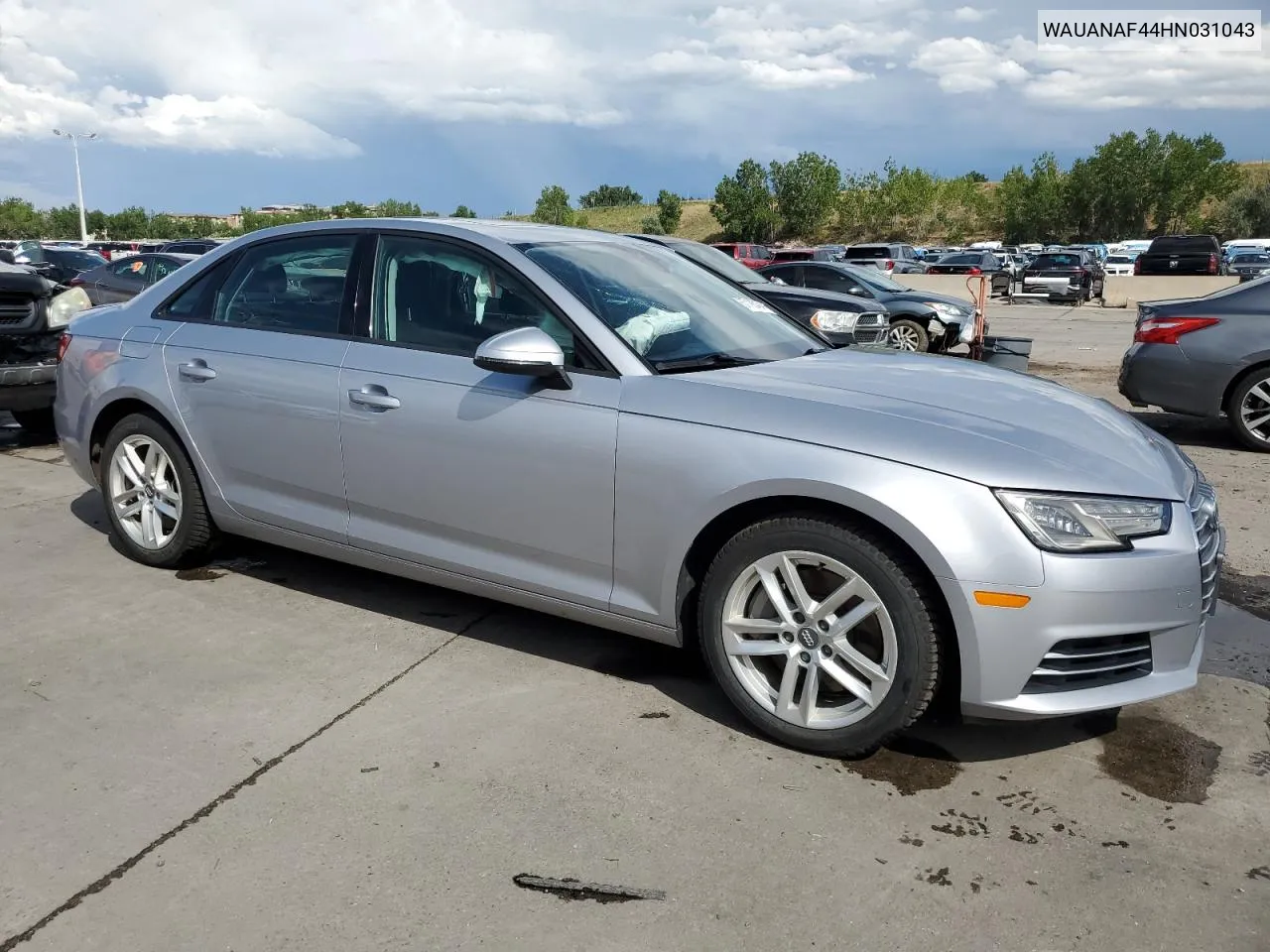 2017 Audi A4 Premium VIN: WAUANAF44HN031043 Lot: 67198434