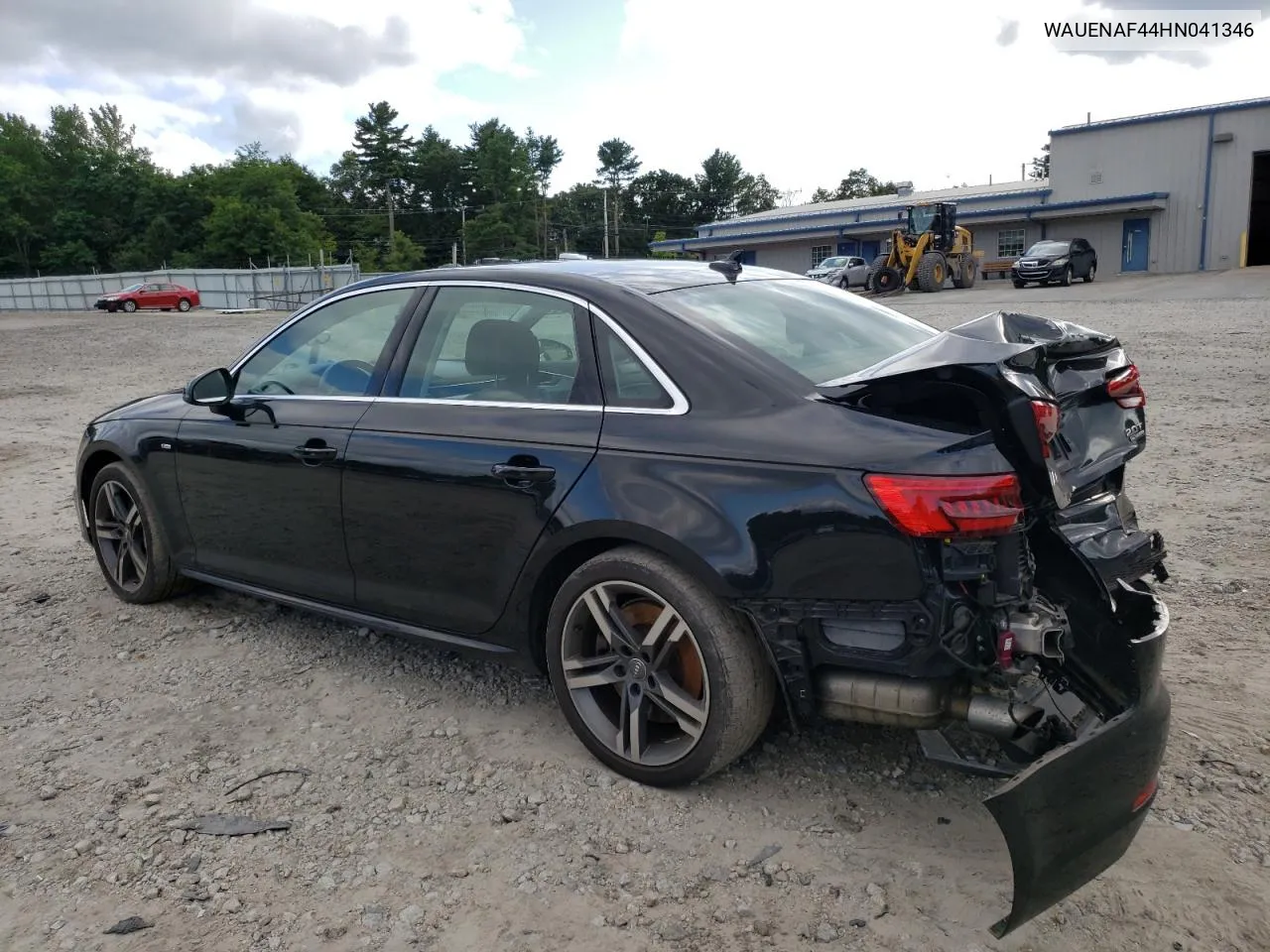 2017 Audi A4 Premium Plus VIN: WAUENAF44HN041346 Lot: 68215974