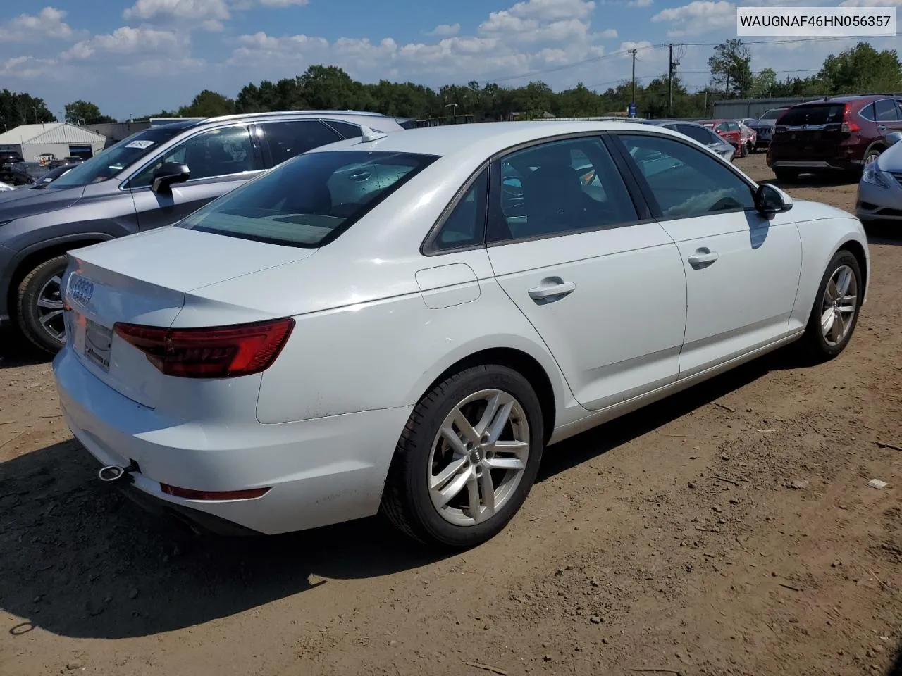 2017 Audi A4 Premium VIN: WAUGNAF46HN056357 Lot: 69270914