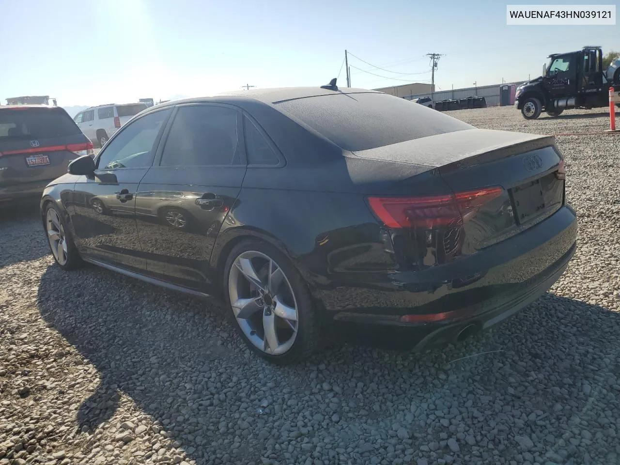 2017 Audi A4 Premium Plus VIN: WAUENAF43HN039121 Lot: 69647834