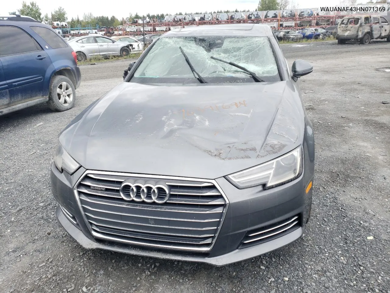 2017 Audi A4 Premium VIN: WAUANAF43HN071369 Lot: 70391694