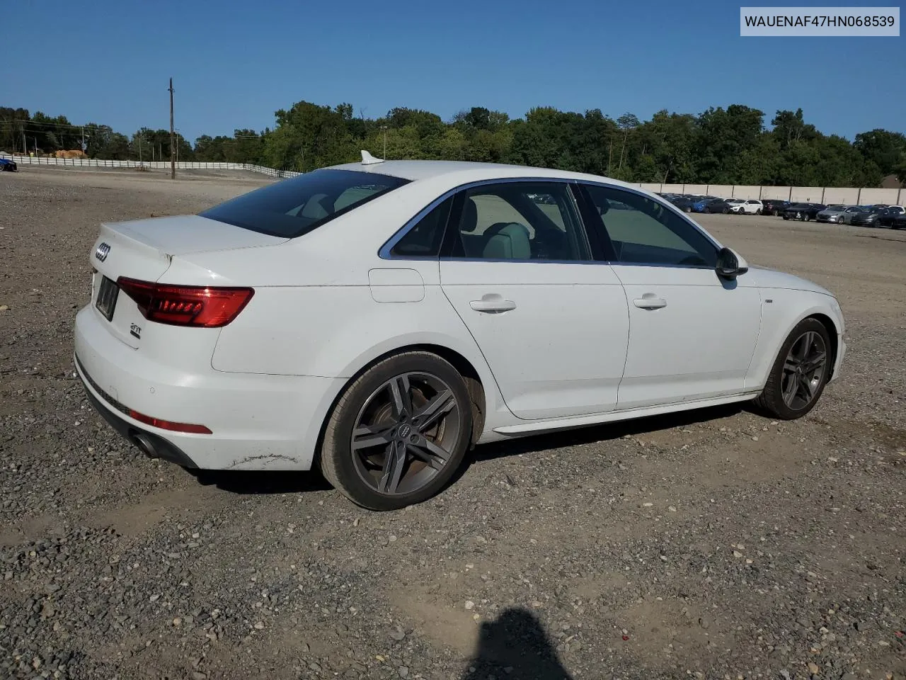 2017 Audi A4 Premium Plus VIN: WAUENAF47HN068539 Lot: 70570844