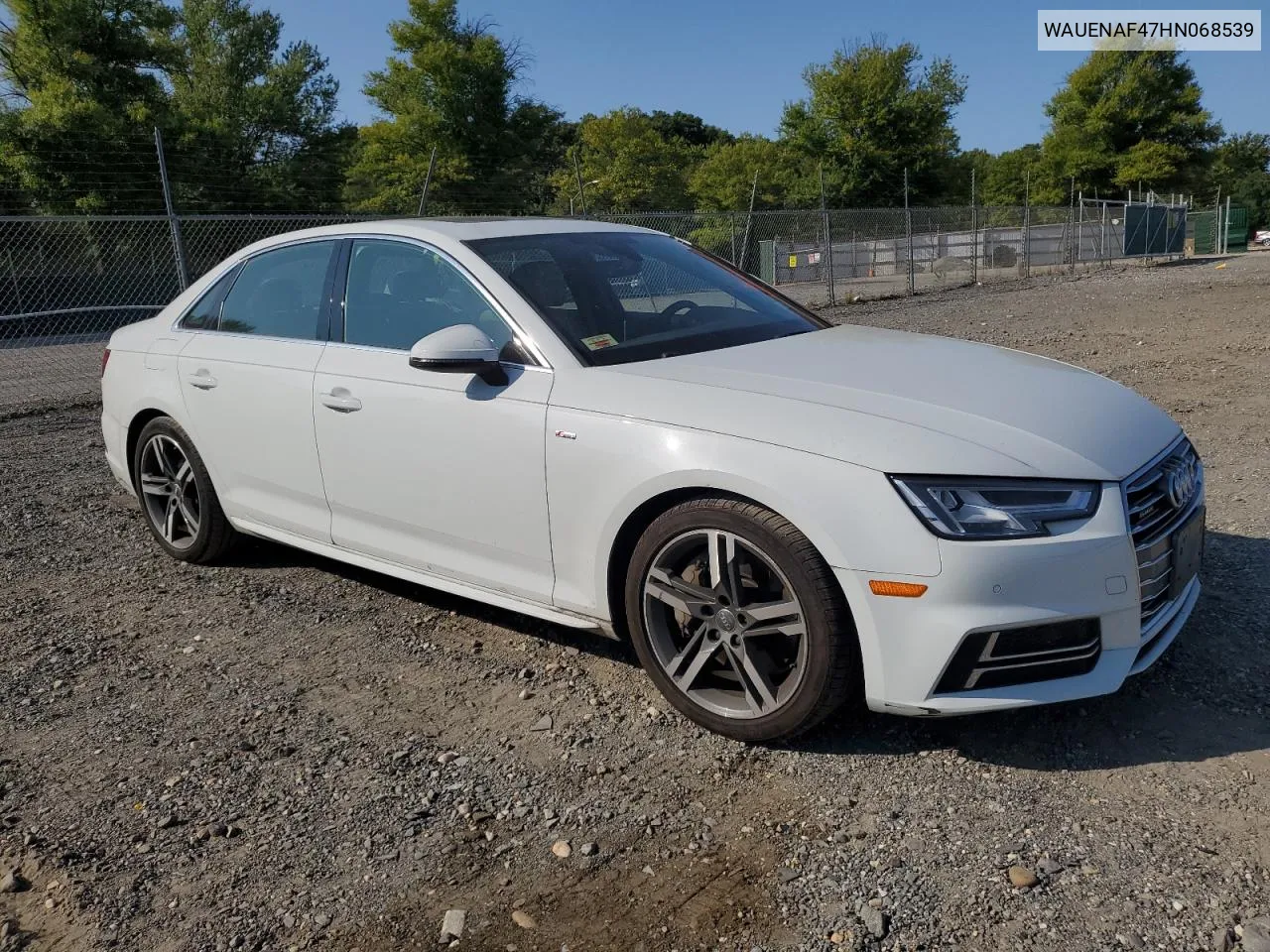 2017 Audi A4 Premium Plus VIN: WAUENAF47HN068539 Lot: 70570844