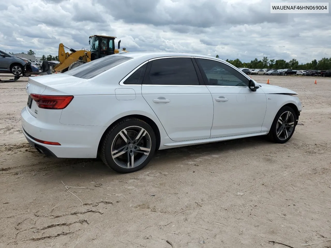 2017 Audi A4 Premium Plus VIN: WAUENAF46HN069004 Lot: 70738754