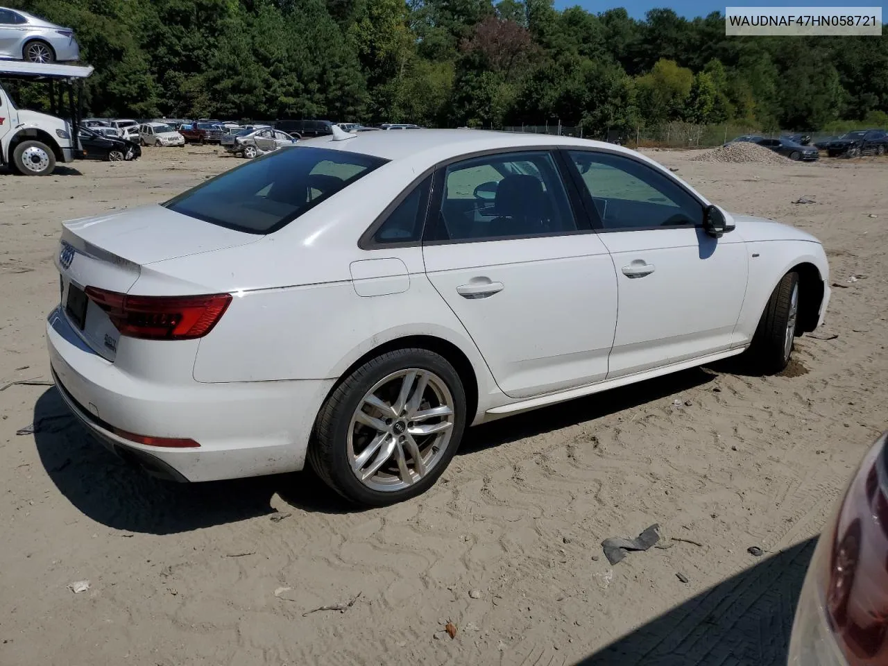 WAUDNAF47HN058721 2017 Audi A4 Premium