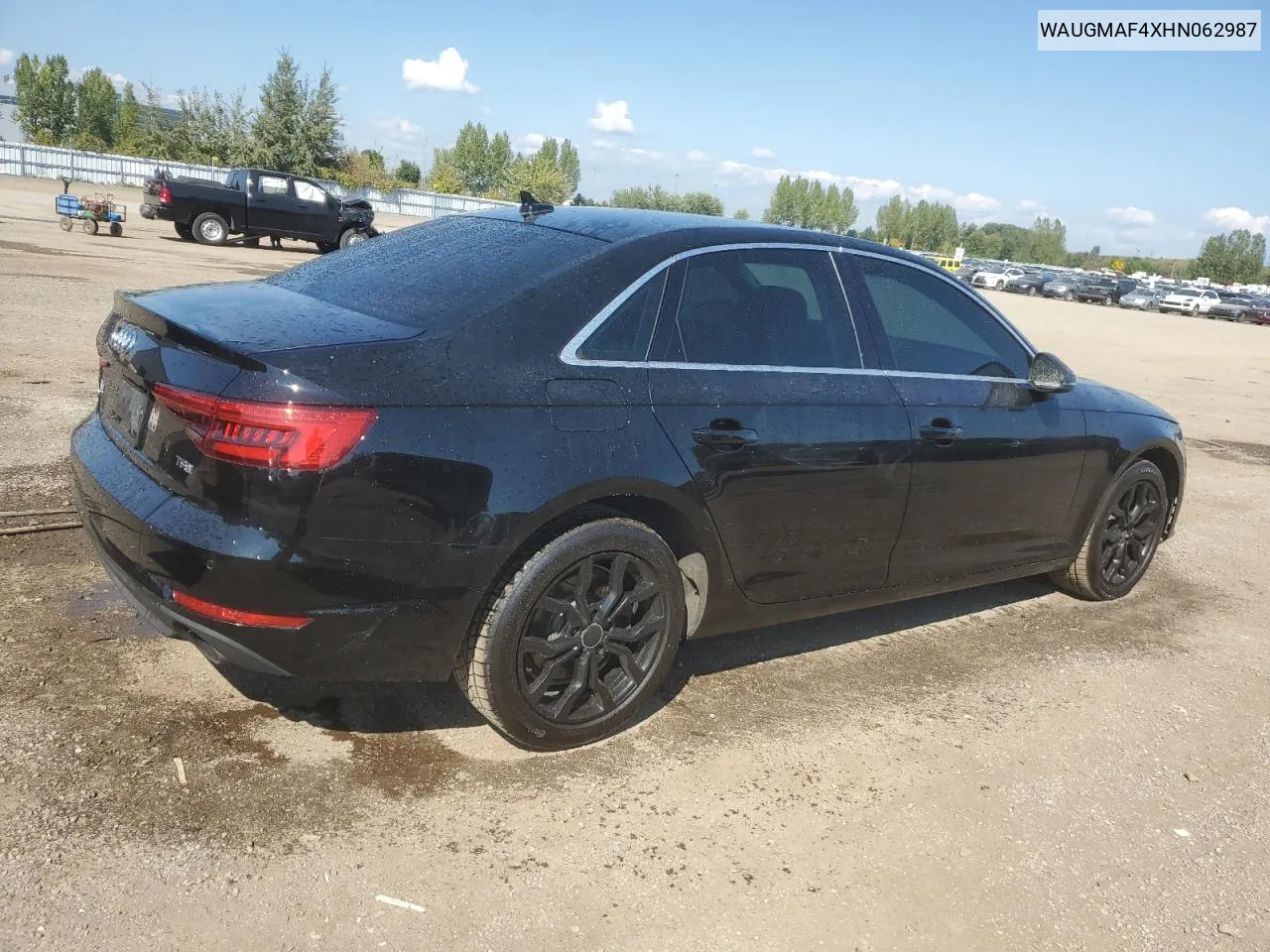 2017 Audi A4 Ultra Premium VIN: WAUGMAF4XHN062987 Lot: 71270014