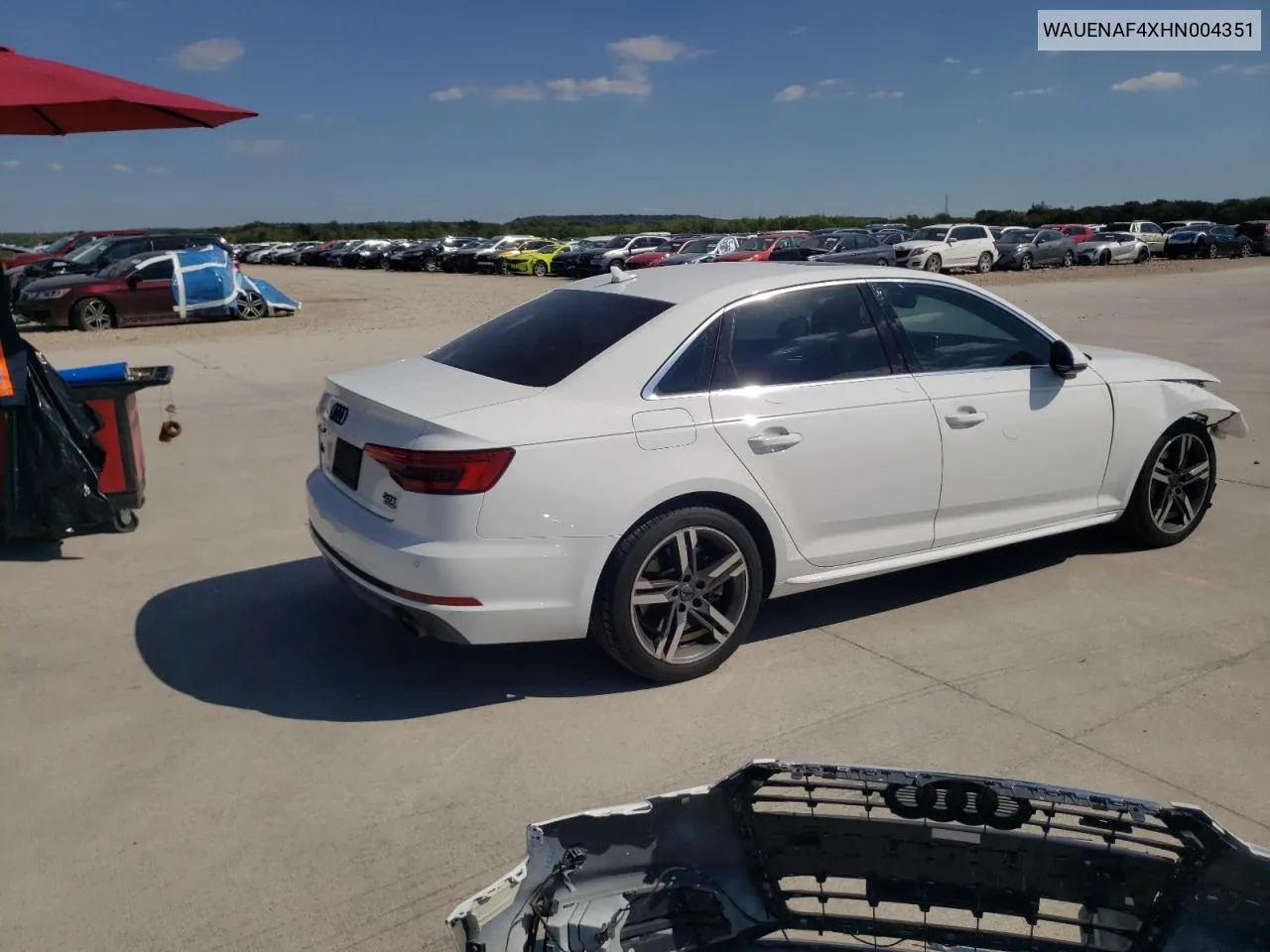 WAUENAF4XHN004351 2017 Audi A4 Premium Plus