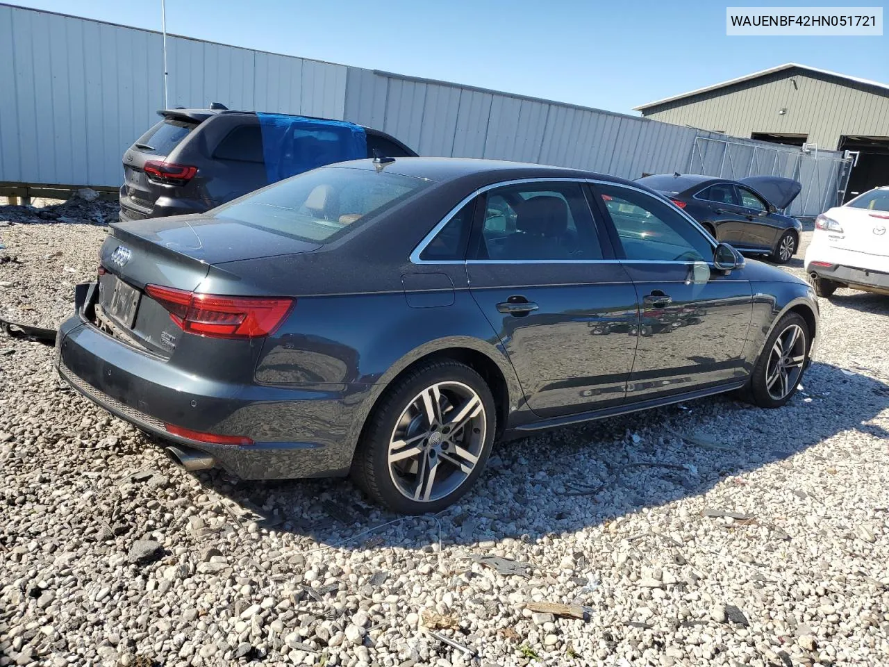 WAUENBF42HN051721 2017 Audi A4 Premium Plus