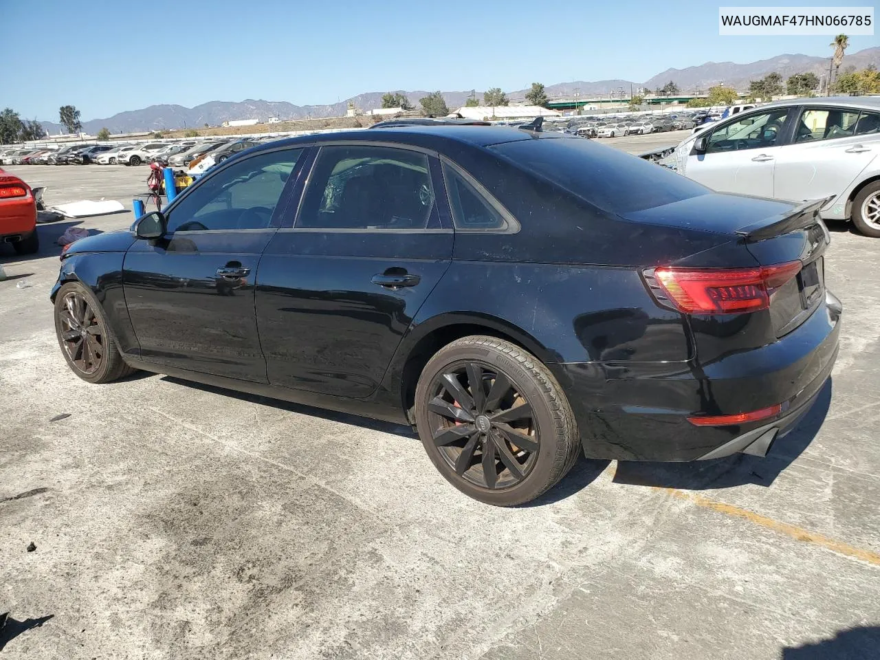 2017 Audi A4 Ultra Premium VIN: WAUGMAF47HN066785 Lot: 76839234