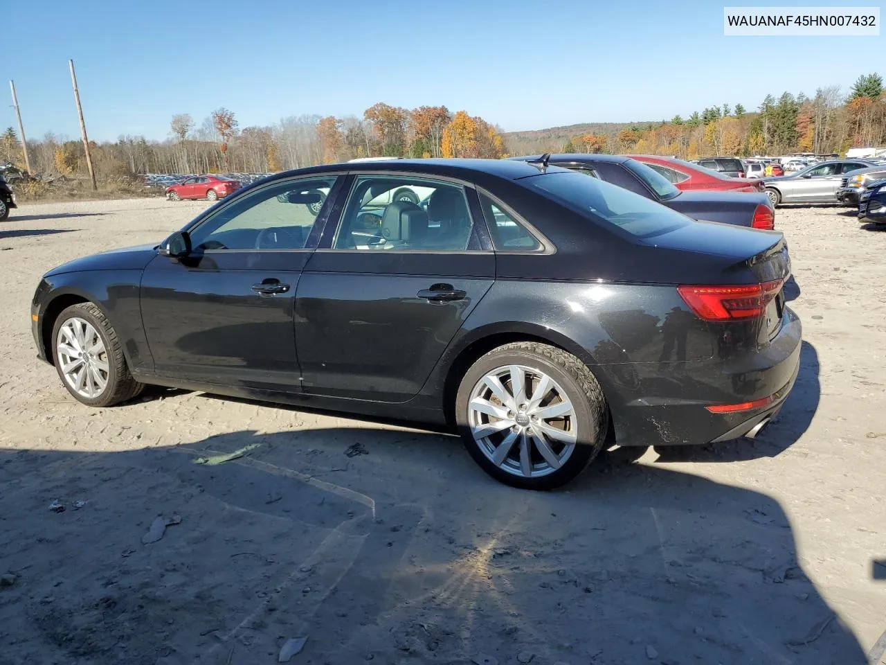 2017 Audi A4 Premium VIN: WAUANAF45HN007432 Lot: 77181034