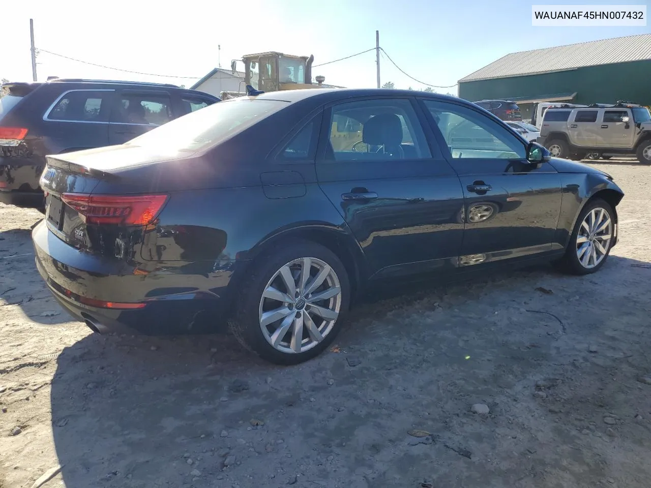 2017 Audi A4 Premium VIN: WAUANAF45HN007432 Lot: 77181034