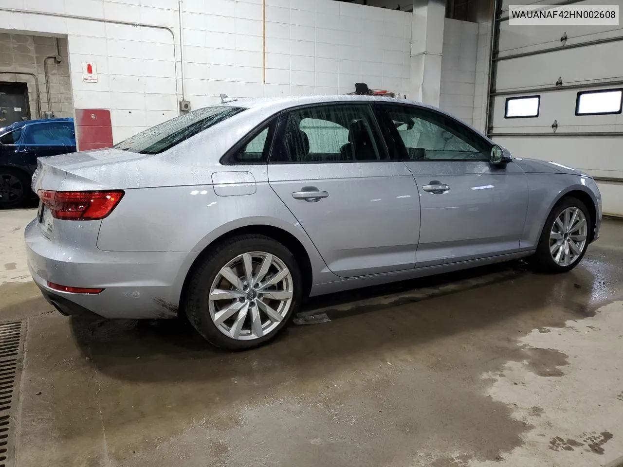 2017 Audi A4 Premium VIN: WAUANAF42HN002608 Lot: 77566344