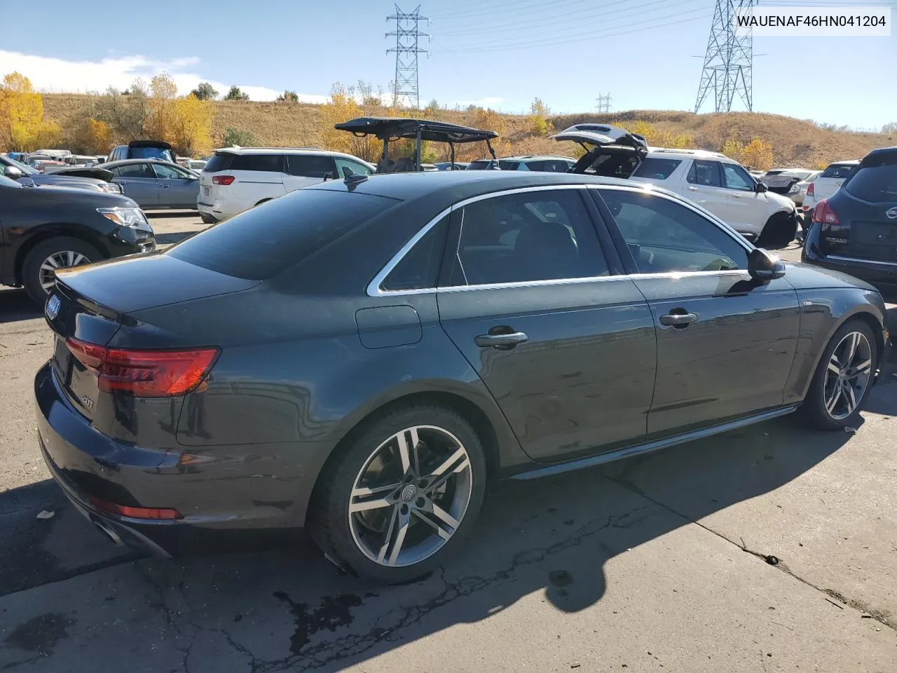 2017 Audi A4 Premium Plus VIN: WAUENAF46HN041204 Lot: 78012884