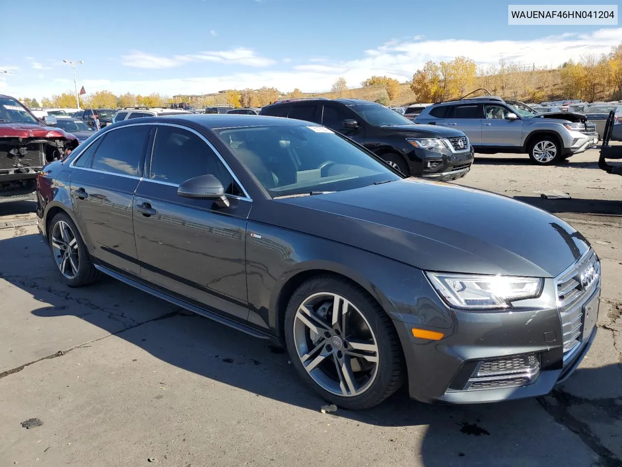 2017 Audi A4 Premium Plus VIN: WAUENAF46HN041204 Lot: 78012884