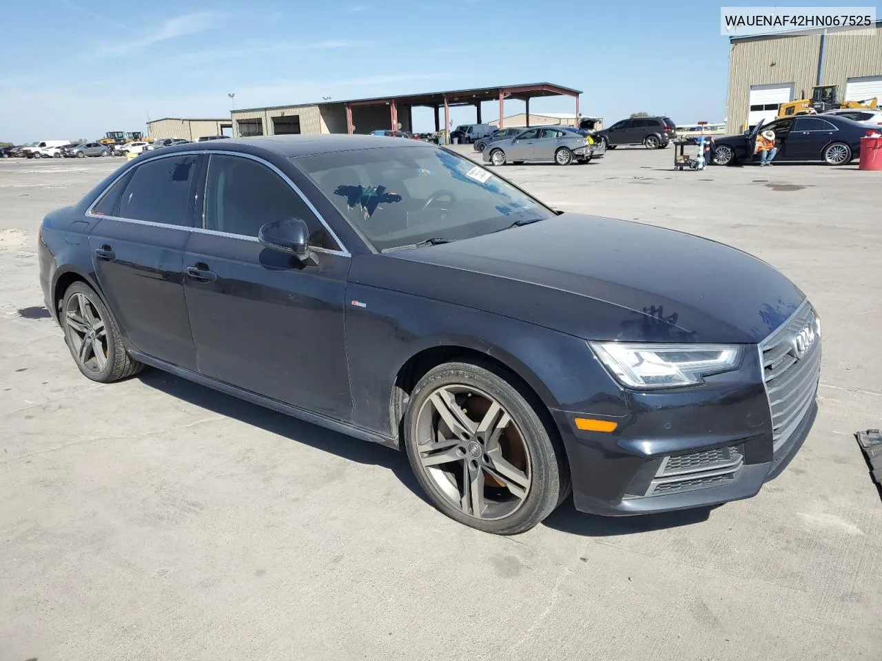 2017 Audi A4 Premium Plus VIN: WAUENAF42HN067525 Lot: 78333684