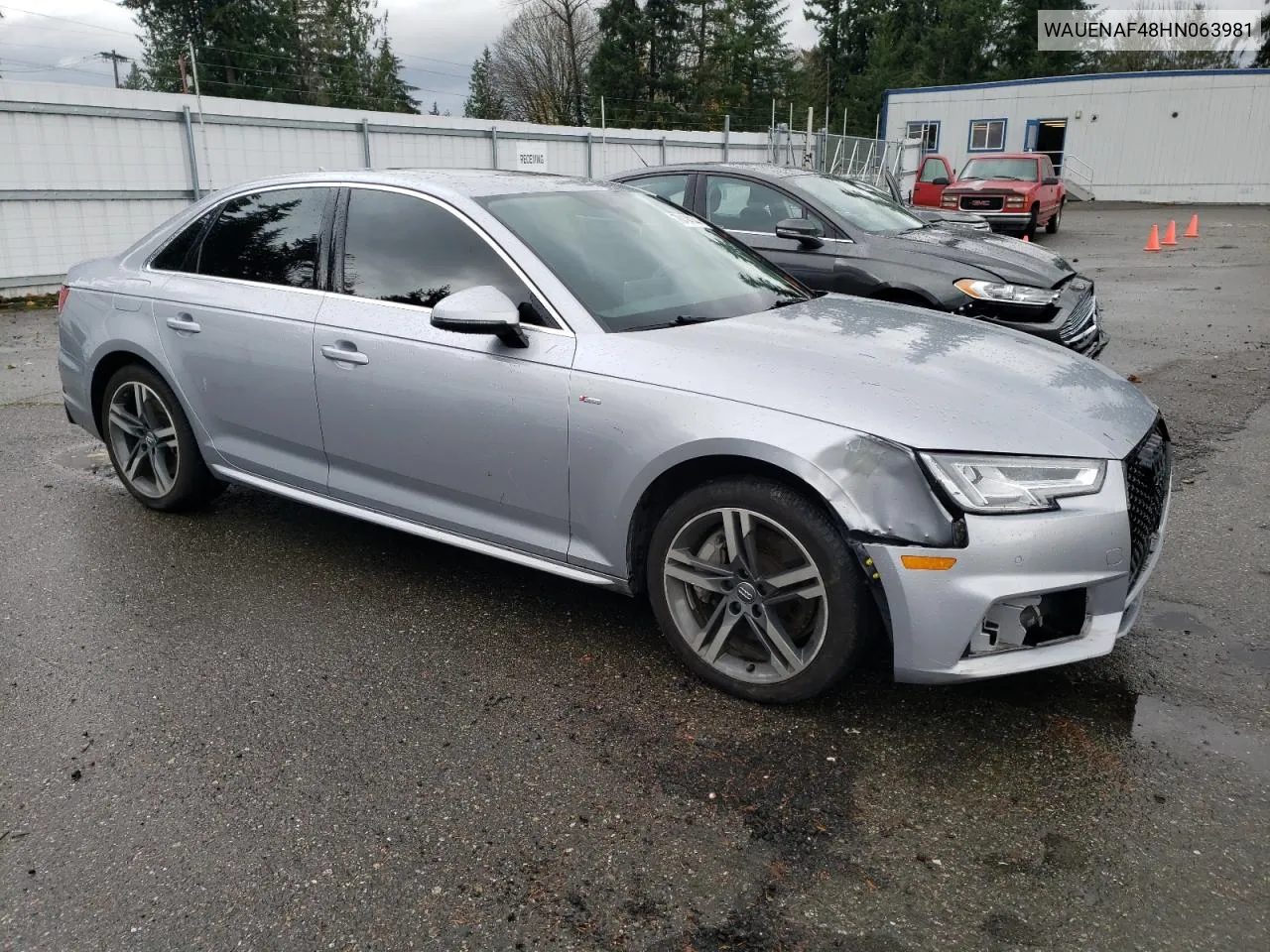 2017 Audi A4 Premium Plus VIN: WAUENAF48HN063981 Lot: 78494144