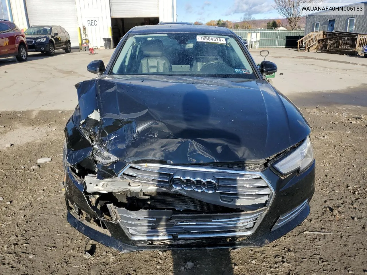 2017 Audi A4 Premium VIN: WAUANAF40HN005183 Lot: 78504314