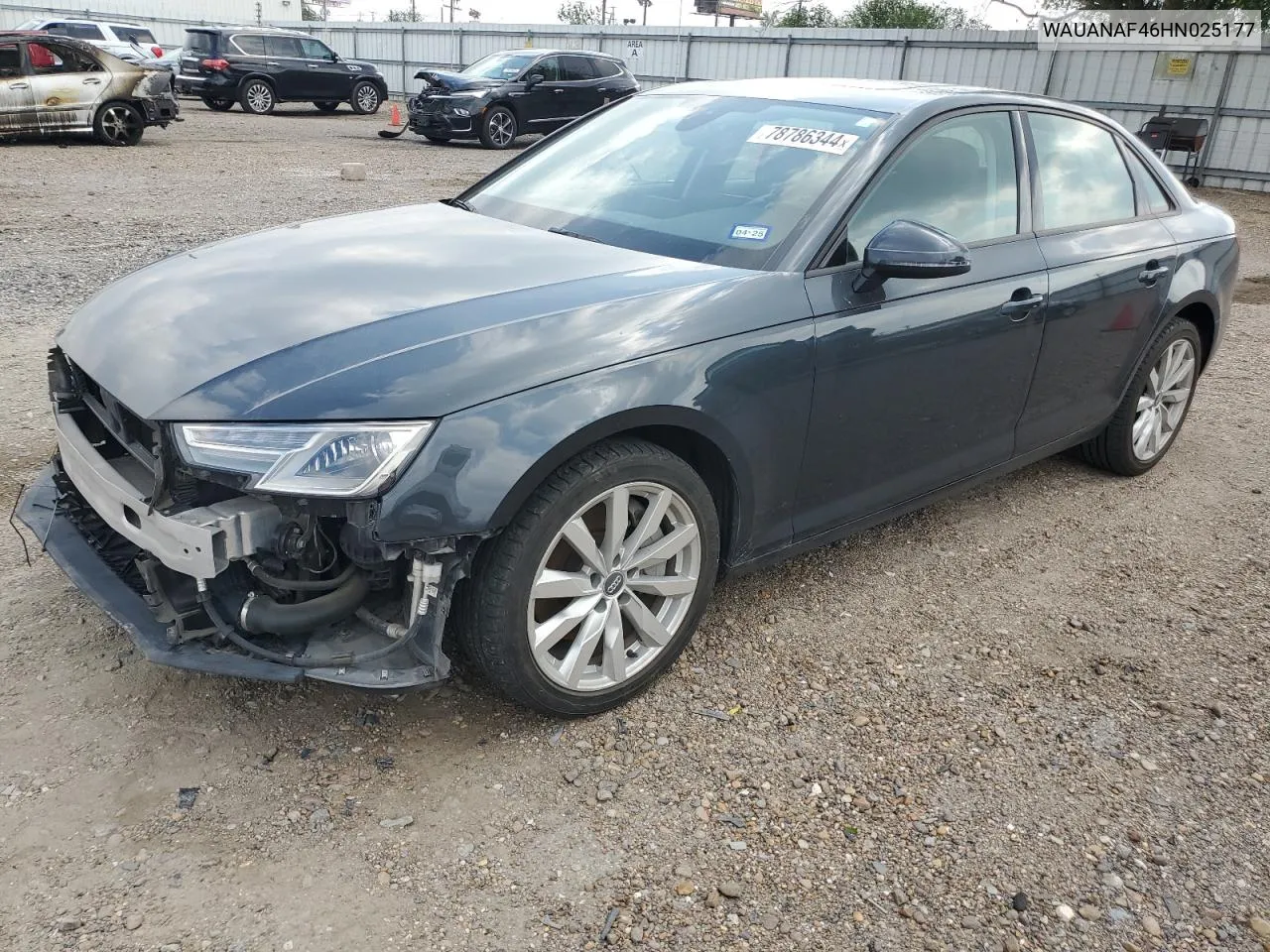 2017 Audi A4 Premium VIN: WAUANAF46HN025177 Lot: 78786344