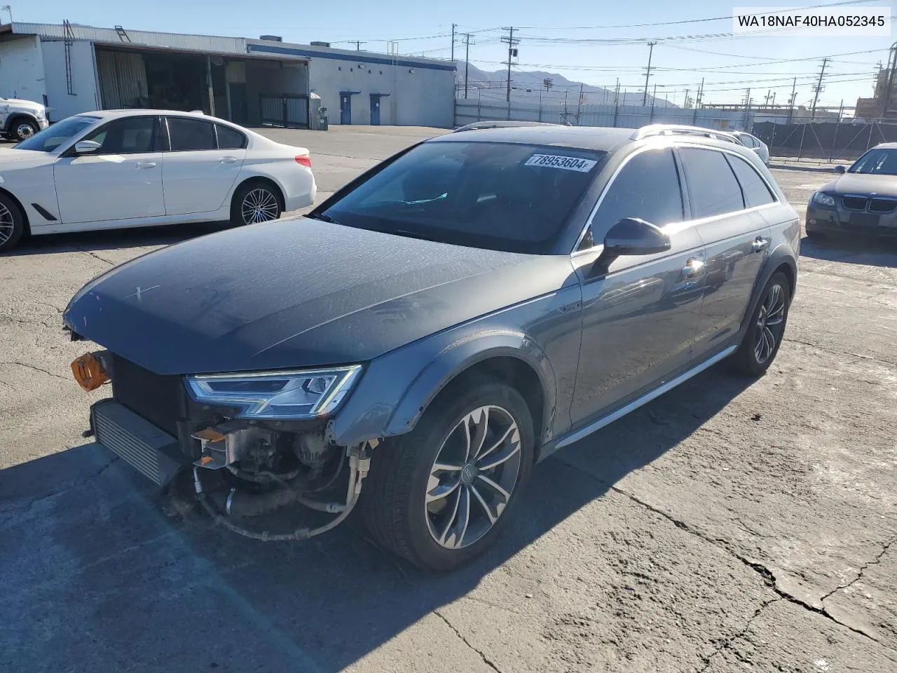 2017 Audi A4 Allroad Premium Plus VIN: WA18NAF40HA052345 Lot: 78953604