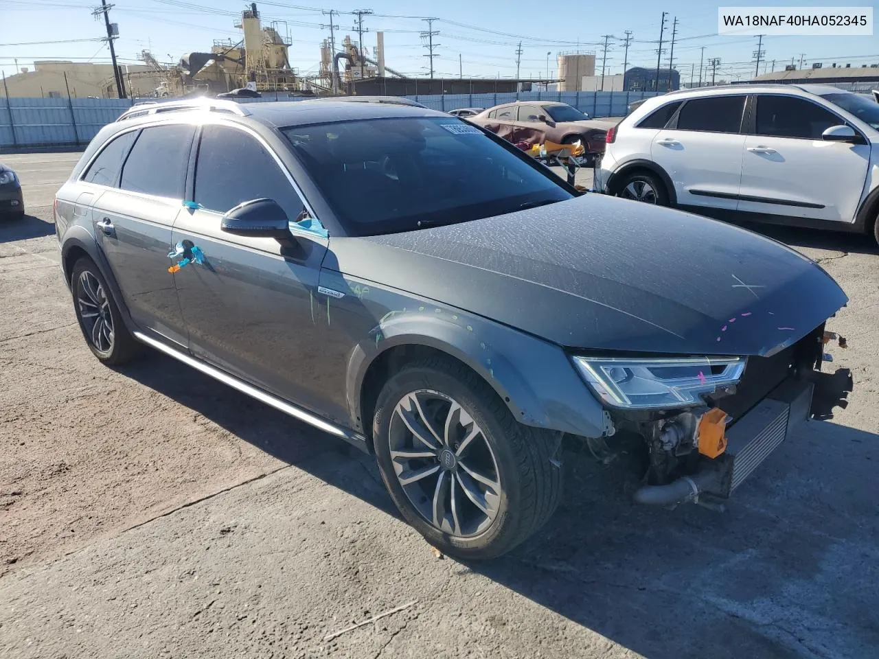 2017 Audi A4 Allroad Premium Plus VIN: WA18NAF40HA052345 Lot: 78953604