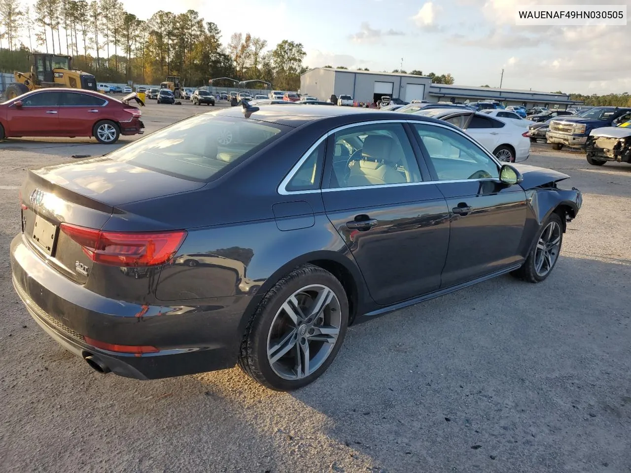 2017 Audi A4 Premium Plus VIN: WAUENAF49HN030505 Lot: 79439764