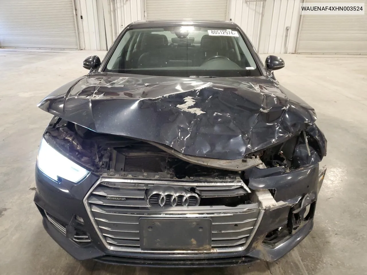 2017 Audi A4 Premium Plus VIN: WAUENAF4XHN003524 Lot: 80512974