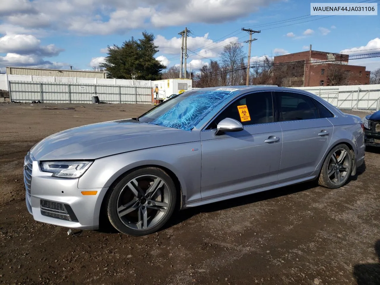 2018 Audi A4 Premium Plus VIN: WAUENAF44JA031106 Lot: 45003134