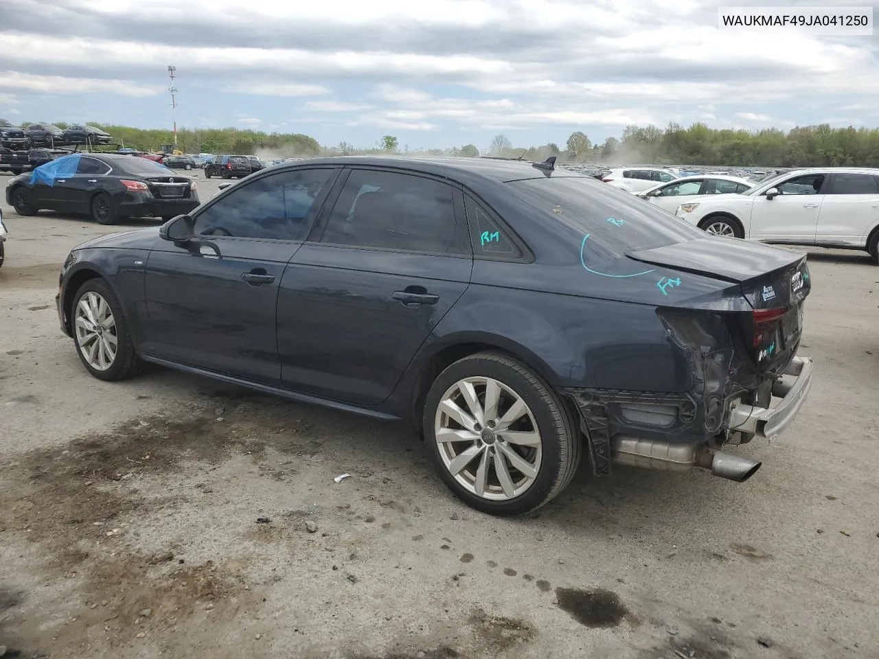 WAUKMAF49JA041250 2018 Audi A4 Premium