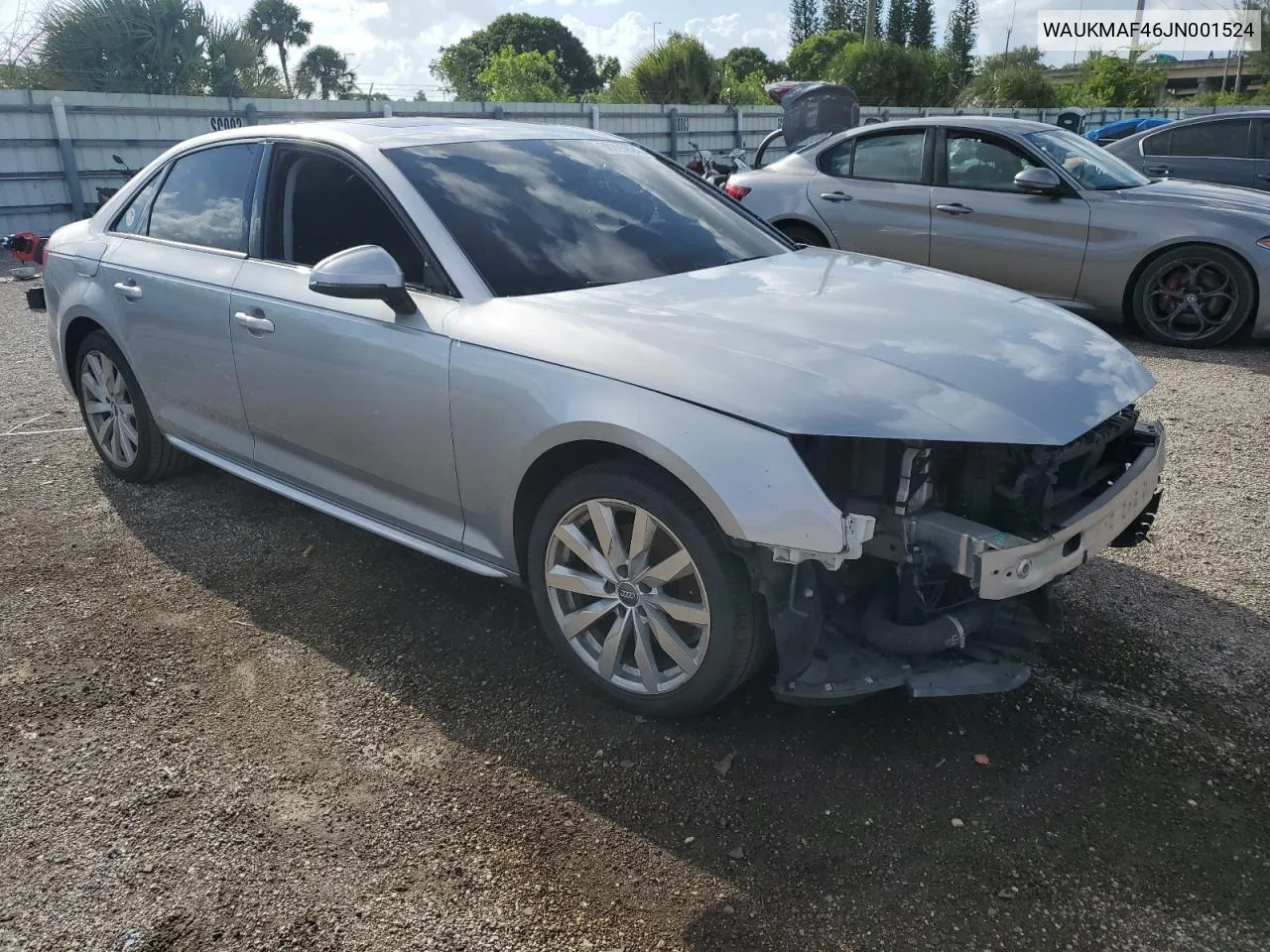 WAUKMAF46JN001524 2018 Audi A4 Premium