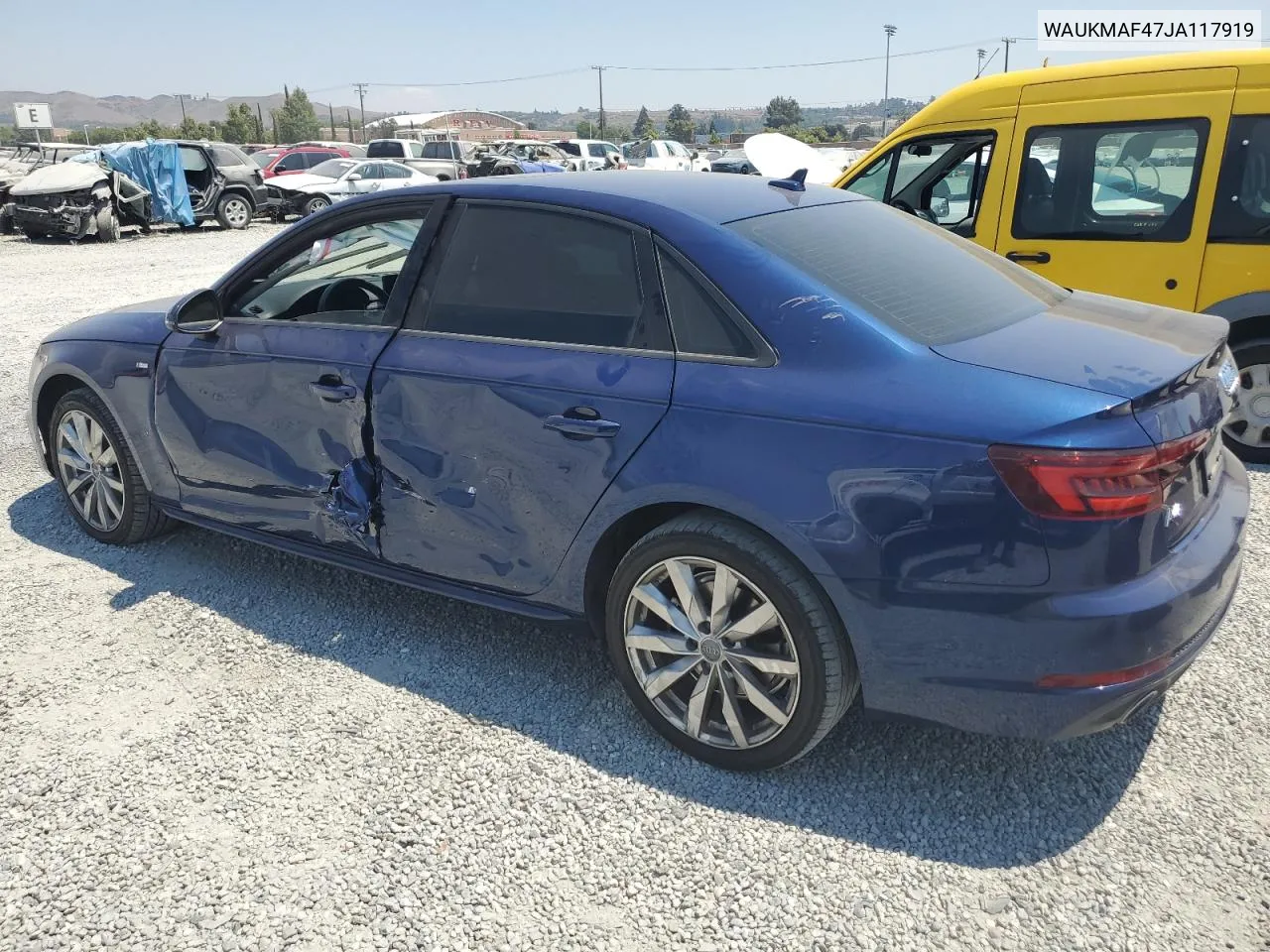 2018 Audi A4 Premium VIN: WAUKMAF47JA117919 Lot: 62350714