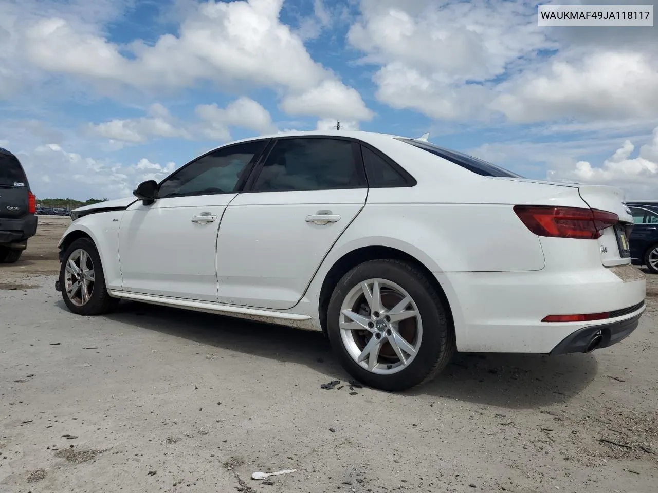 WAUKMAF49JA118117 2018 Audi A4 Premium