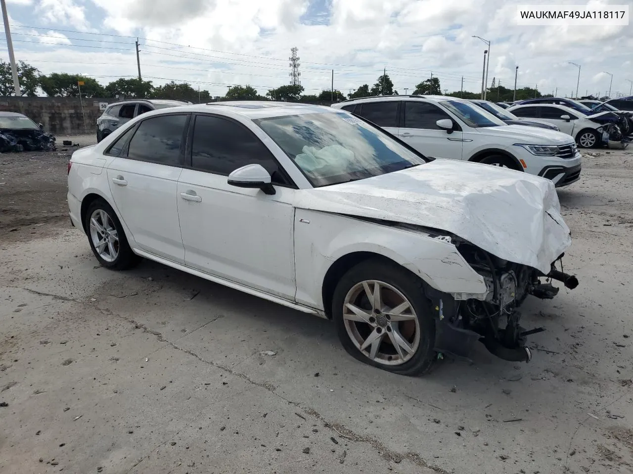 2018 Audi A4 Premium VIN: WAUKMAF49JA118117 Lot: 68910304