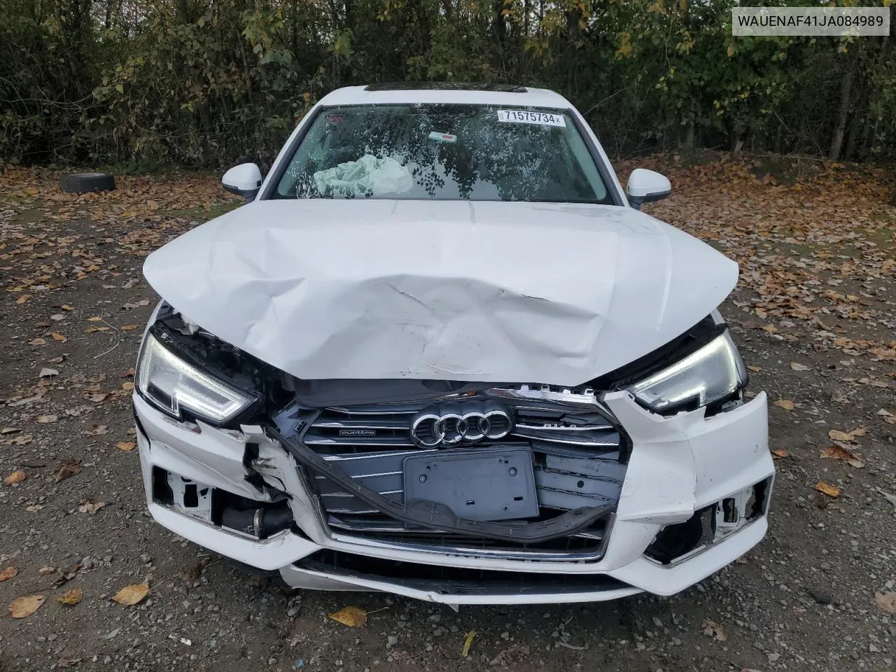 2018 Audi A4 Premium Plus VIN: WAUENAF41JA084989 Lot: 71575734